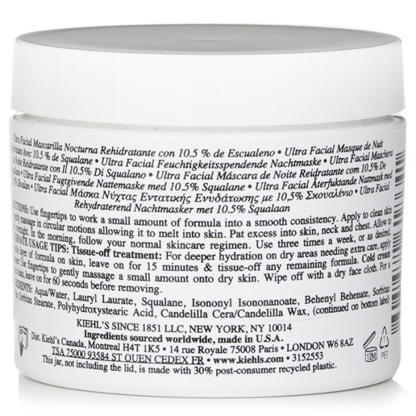 Kiehl's Ultra Facial Overnight Rehydrating Mask With 10.5% Squalane